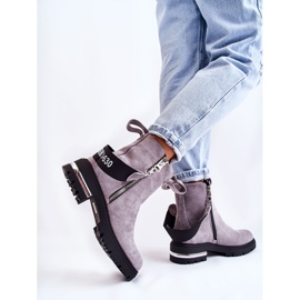 PS1 Botas Mujer Cálidas Con Cremallera Gris Calvaro 3