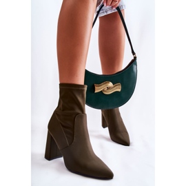 Botas Material Tacón Mujer Amile Caqui marrón 2