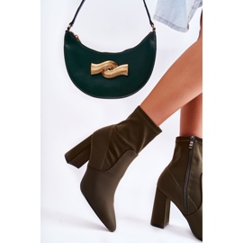 Botas Material Tacón Mujer Amile Caqui marrón 3