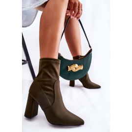 Botas Material Tacón Mujer Amile Caqui marrón 6