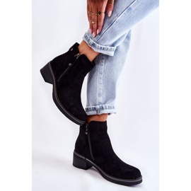 PS1 Botas Laurisa de ante negro con tacón bajo 2