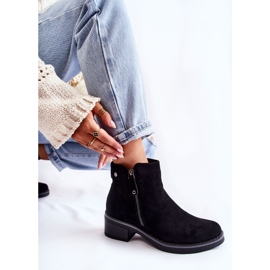 PS1 Botas Laurisa de ante negro con tacón bajo 5