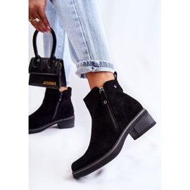 PS1 Botas Laurisa de ante negro con tacón bajo 4