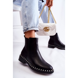 PG1 Jilanna Negro Jilanna Botines Chelsea Con Perlas 3