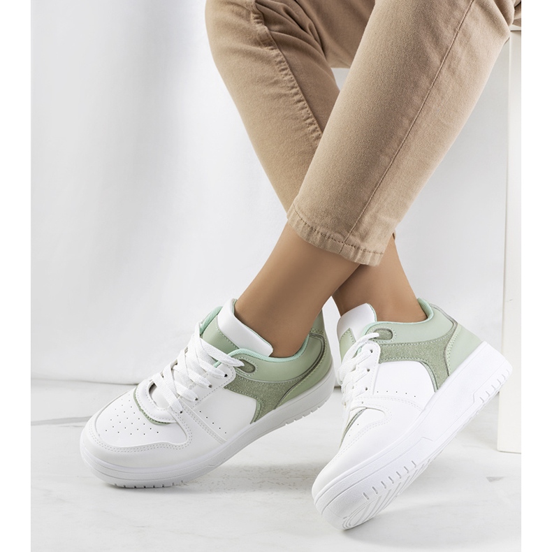 Deportivas verdes de mujer Lins blanco 1 Deportivas verdes de mujer Lins blanco 1