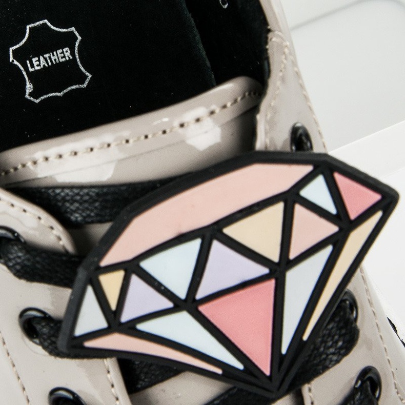 Betler Zapatillas deportivas lacadas con diamantes gris 1