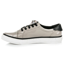 Betler Zapatillas deportivas lacadas con diamantes gris 3