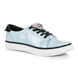 Betler Zapatillas deportivas lacadas con diamantes azul 3