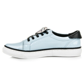 Betler Zapatillas deportivas lacadas con diamantes azul 4