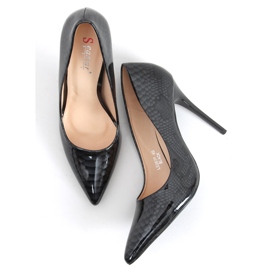 Zapatos de salón con tacón de aguja Lone Black negro gris 2
