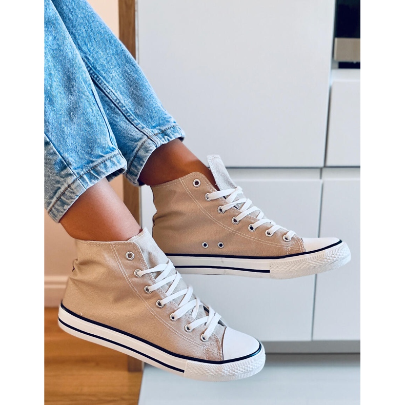 Deportivas lona Jude Kaki tobillo beige 2 Deportivas lona Jude Kaki tobillo beige 2