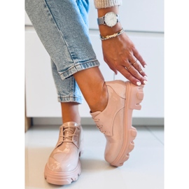 Mocasines de suela alta Pragma Nude beige rosado 3