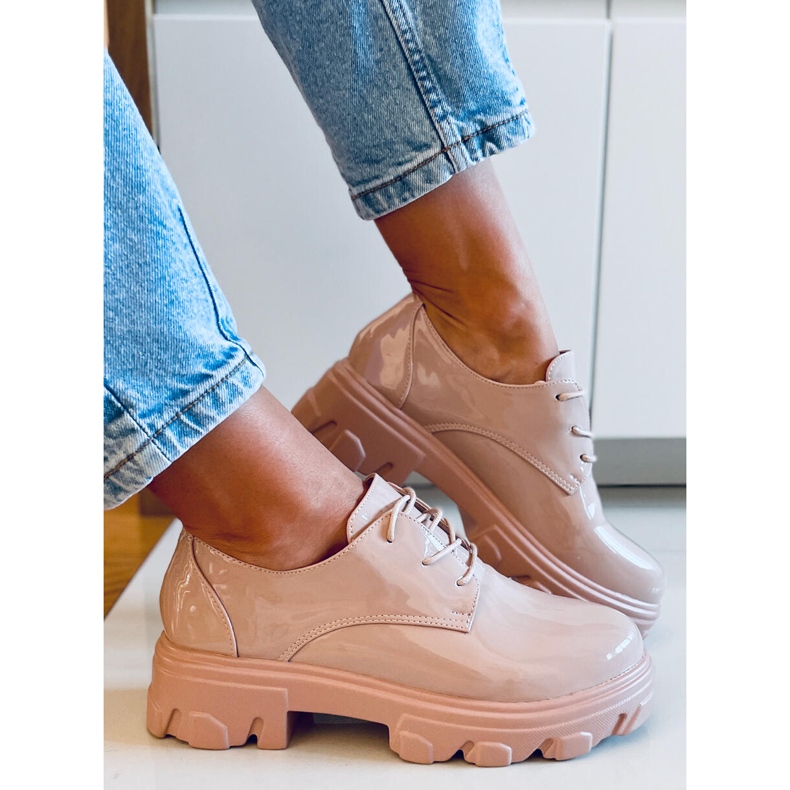 Mocasines de suela alta Pragma Nude beige rosa 1