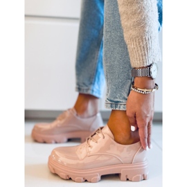 Mocasines de suela alta Pragma Nude beige rosado 4
