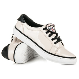 Betler Zapatillas deportivas lacadas con diamantes marrón 5
