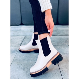 Botines Chelsea color crema para mujer Bella Beige 3