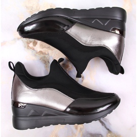 Brogues de mujer en los tacones de cuña eVento negro 3