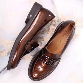 Mocasines mujer lacado charol marrón Potocki 2