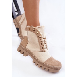 S.Barski Botas De Mujer De Moda Beige Claira 7