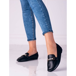 Mocasines de mujer clásicos Shelovet negros con adorno 1