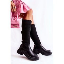 PS1 Botas Mujer Canalé Tacón Plano Negro Allys 4