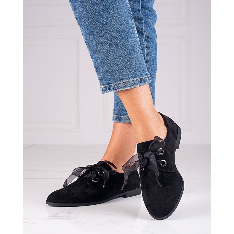 Zapatos elegantes con cordones Shelovet negro 1