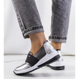 Deportivas Campina piel plateada plata gris 2