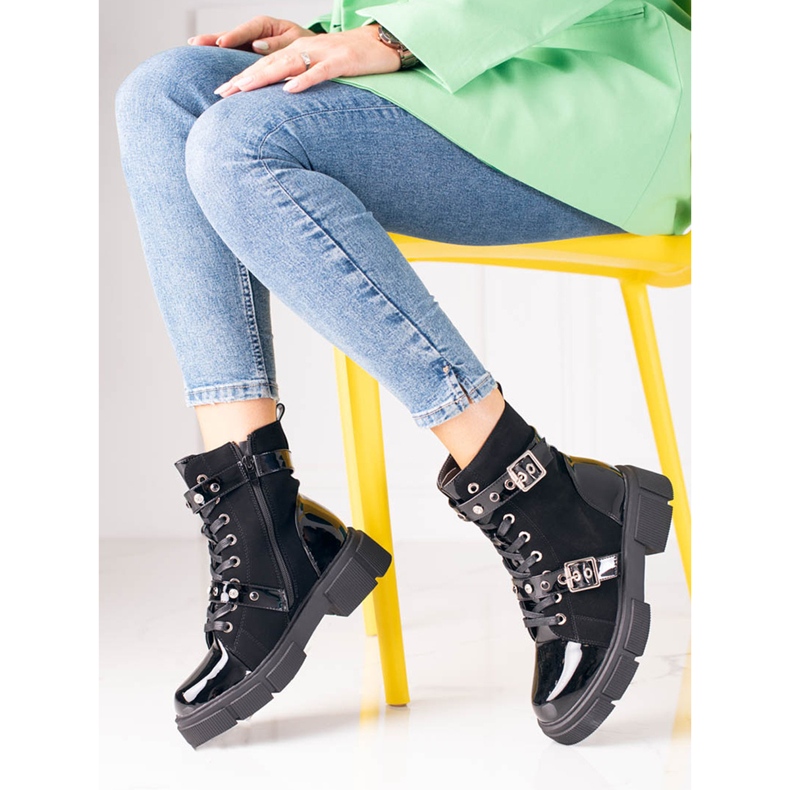 Bolsos de mujer Shelovet negros con hebillas decorativas 2