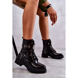 PG1 Botas Mujer Lacadas Con Tachuelas Negro Leticia 6