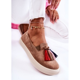 PS1 Zapatillas Mujer Slip-On Marrón Venira 4