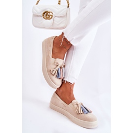 PS1 Zapatillas Mujer Slip-On Beige Venira 4