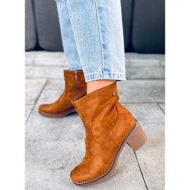 Botas Linzi Camel con tacón de goma marrón 2