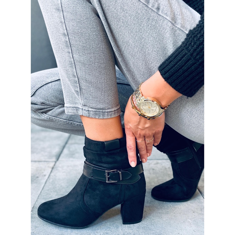 Botas Terr Black de ante con tacón negro 1