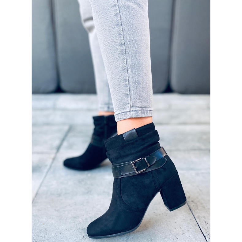 Botas Terr Black de ante con tacón negro 2