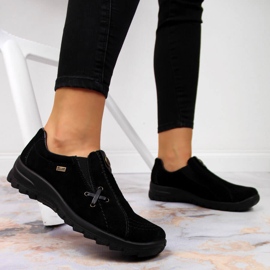 Zapatos de cuero sin cordones negros Rieker L7171-00 13