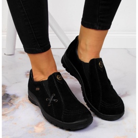 Zapatos de cuero sin cordones negros Rieker L7171-00 12
