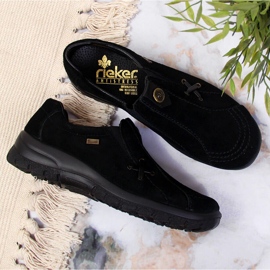 Zapatos de cuero sin cordones negros Rieker L7171-00 14