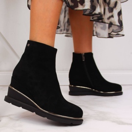 Negro Negro Botas cálidas de mujer Filippo con cuña 4