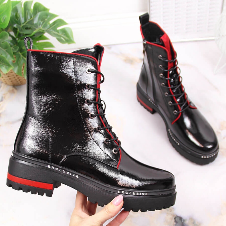 Obreras Filippo negras lacadas y aisladas para mujer negro 1