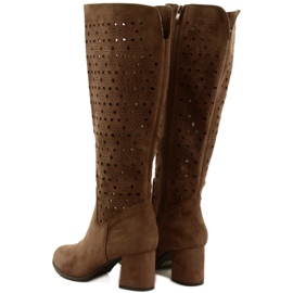 M.Daszyński Botas caladas sobre poste marrón SA156-10 3