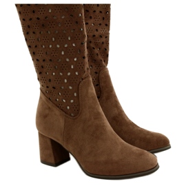 M.Daszyński Botas caladas sobre poste marrón SA156-10 4 M.Daszyński Botas caladas sobre poste marrón SA156-10 4