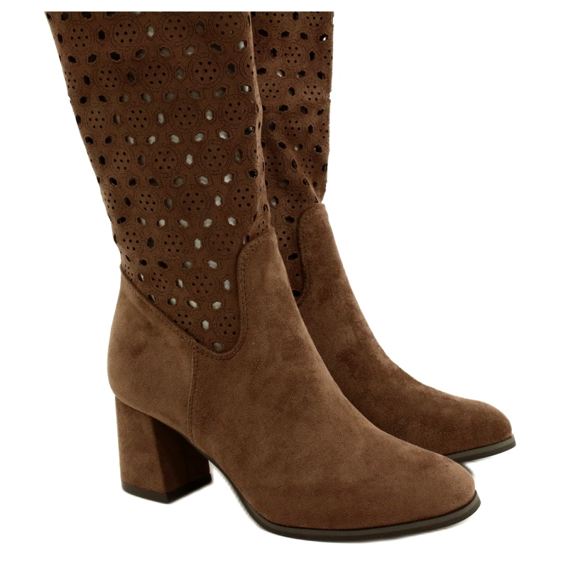 M.Daszyński Botas caladas sobre poste marrón SA156-10 4 M.Daszyński Botas caladas sobre poste marrón SA156-10 4