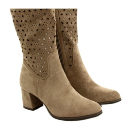 M.Daszyński Botas Caladas En Un Bar Beige SA156-10 4