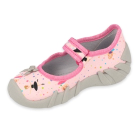 Pantuflas infantiles befado 109P248 rosa con lazo 1