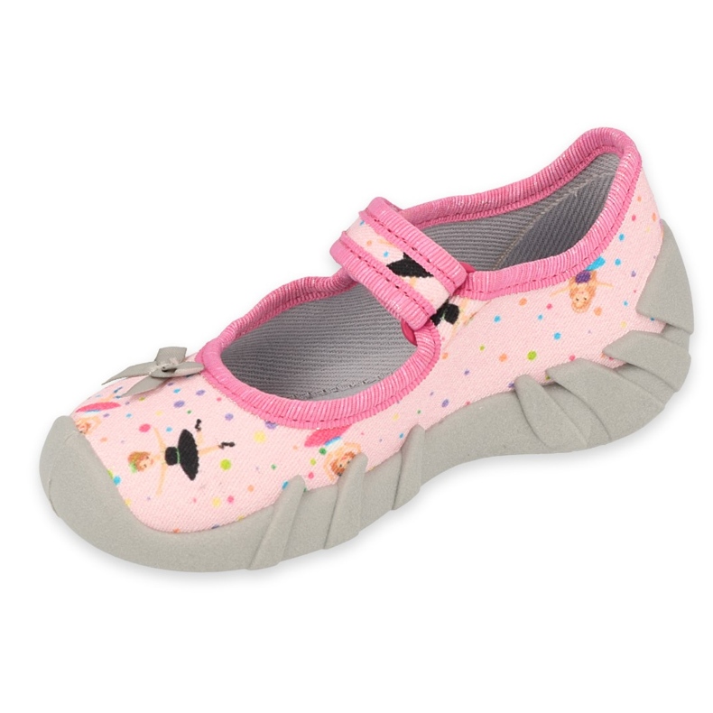 Pantuflas infantiles befado 109P248 rosa con lazo rosado 1