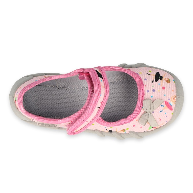 Pantuflas infantiles befado 109P248 rosa con lazo rosado 3