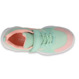 Zapatos de befado de colores para jóvenes 516Q120 rosado verde 1