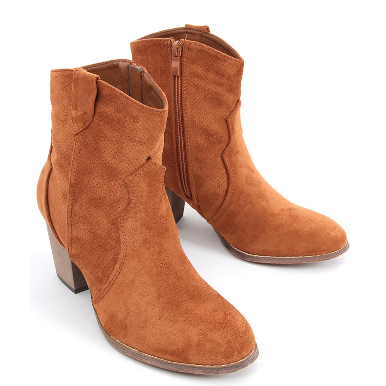 Botas vaqueras de tacón alto de Seed Camel marrón 1