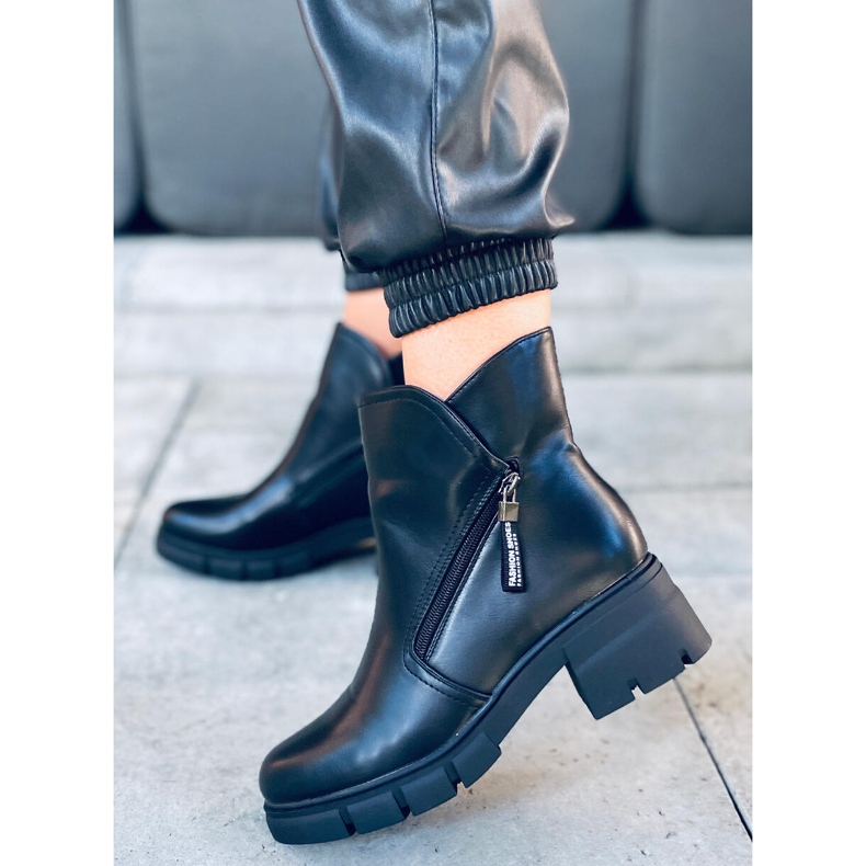 Botas Burun Black de suela alta negro 1