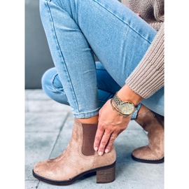 Botas de tacón ancho Fill Beige 2